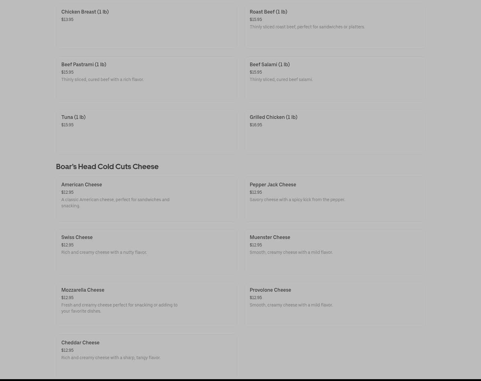 Yummy Gourmet Deli 1 Menu