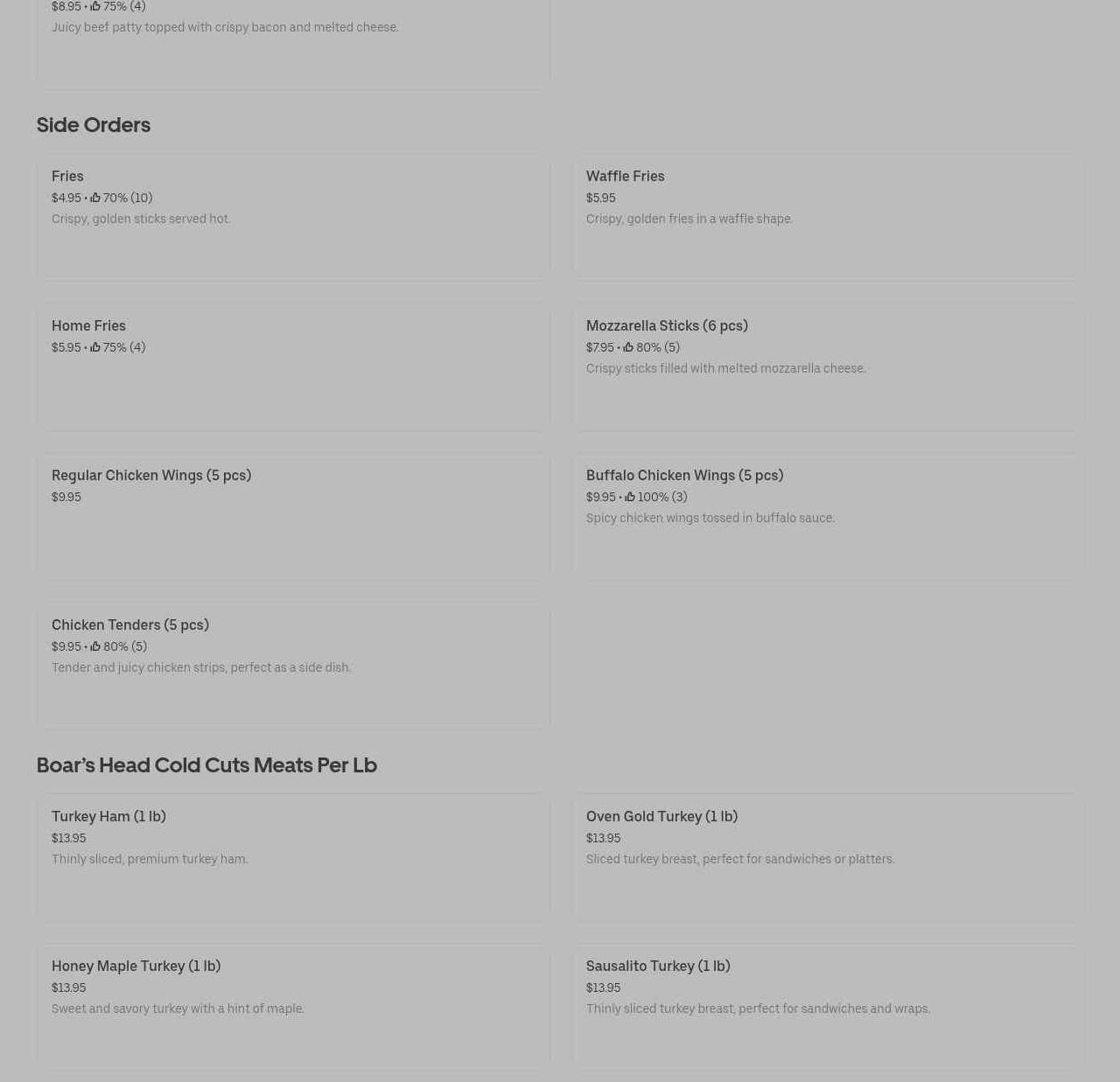 Yummy Gourmet Deli 1 Menu