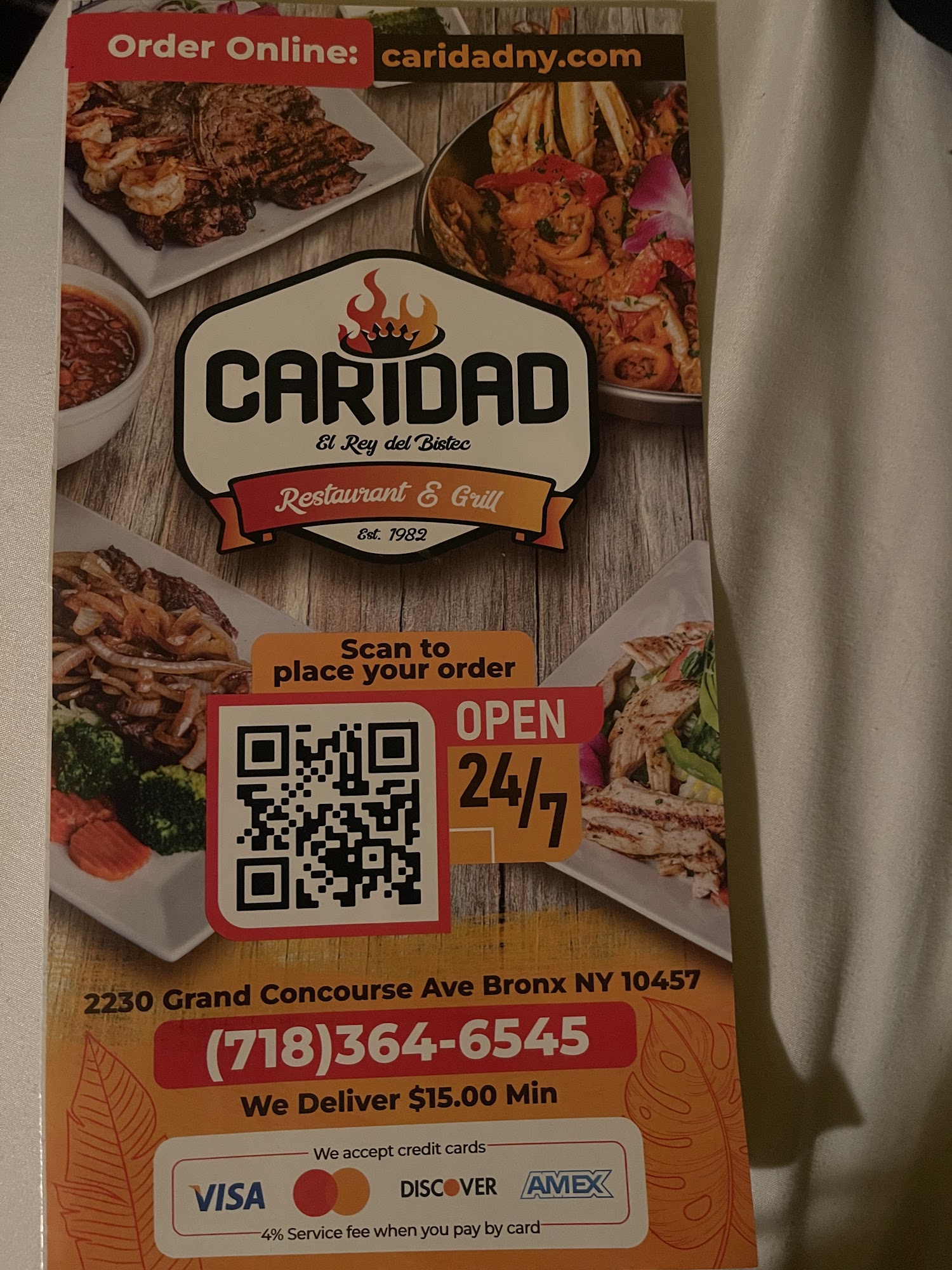 Caridad Menu