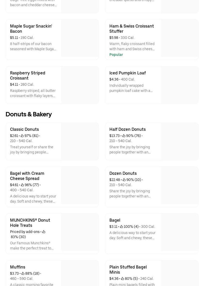 ATM Dunkin Donuts- 699 Morris Park Menu