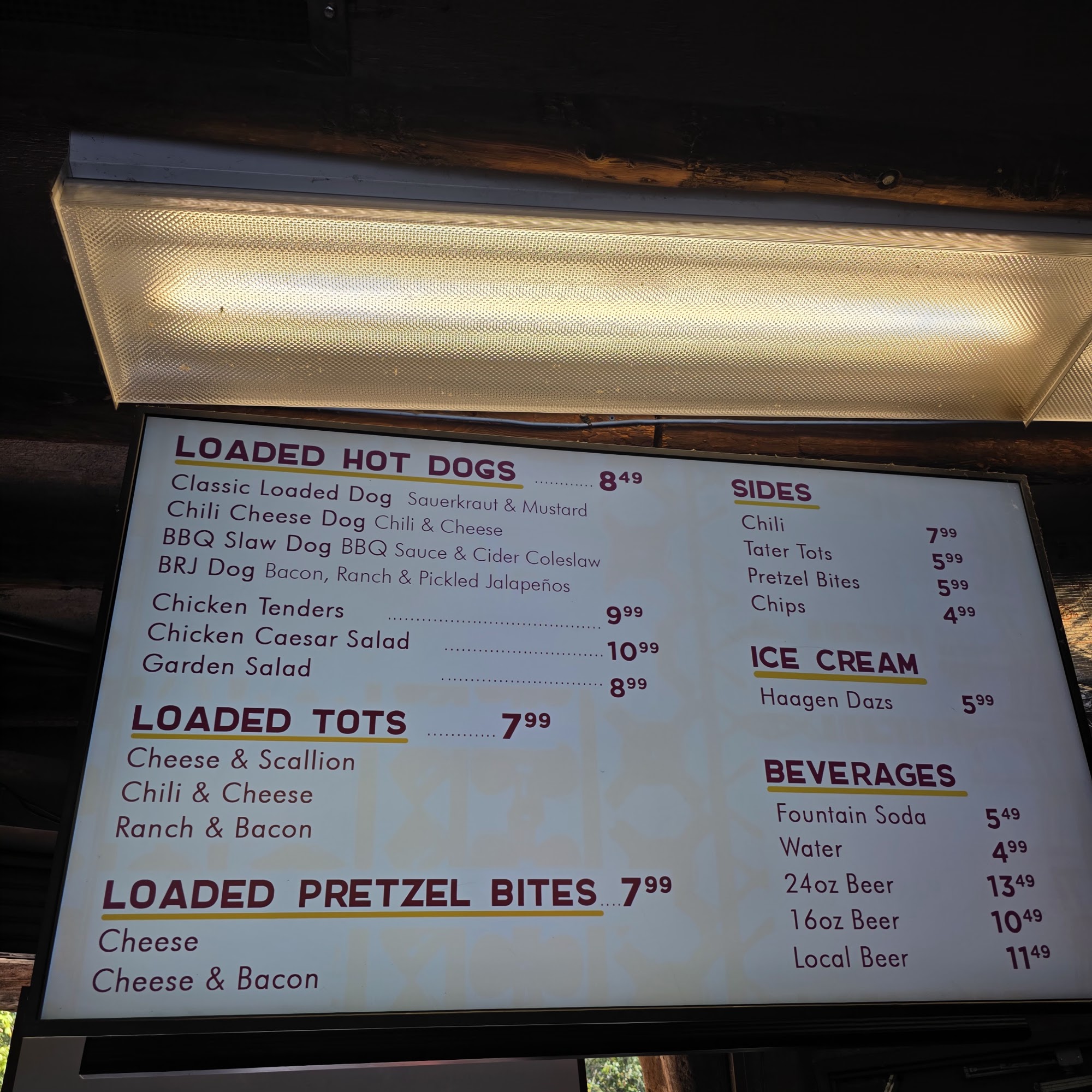 Village Burger Menu