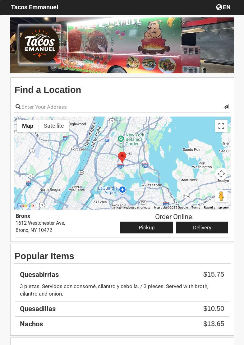 Tacos Emmanuel Menu