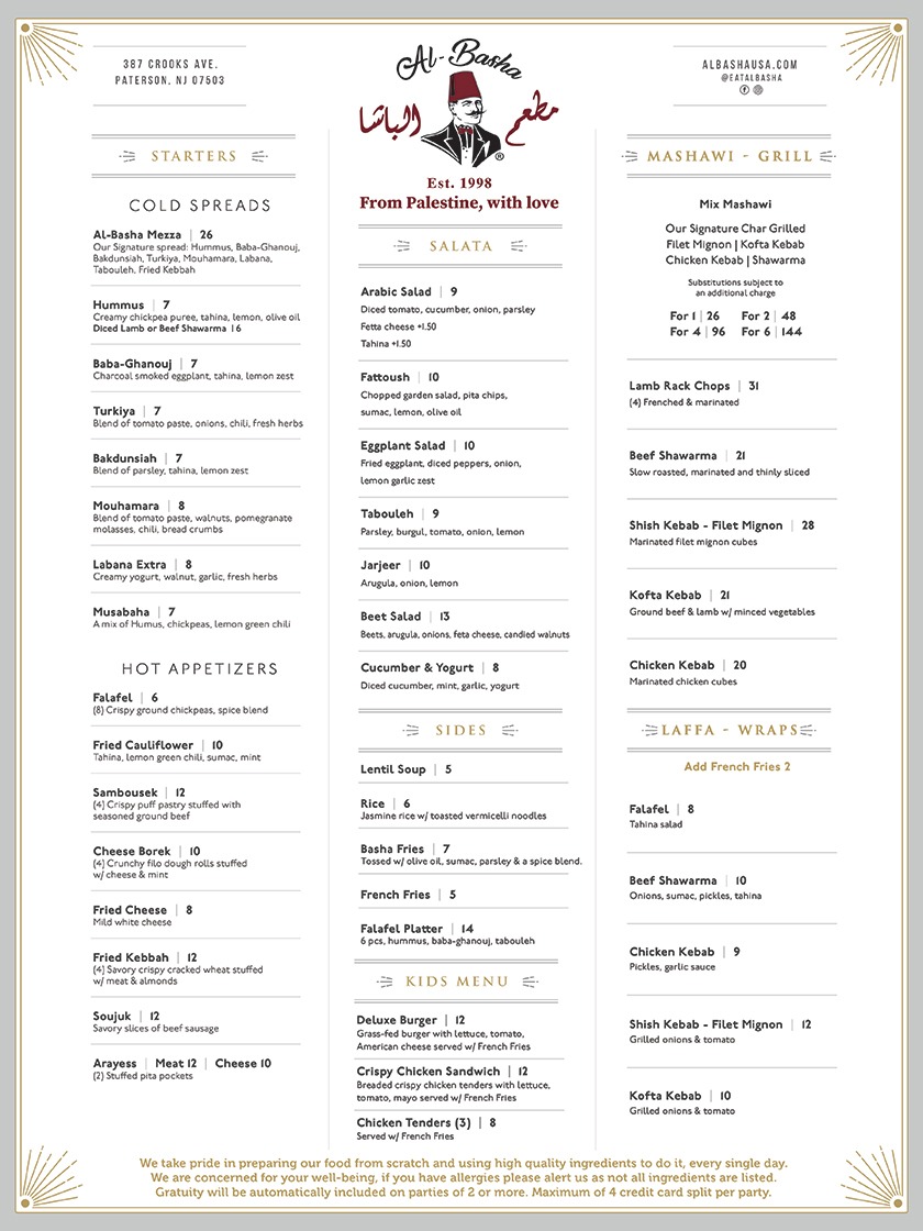 Al Basha Restaurant Menu