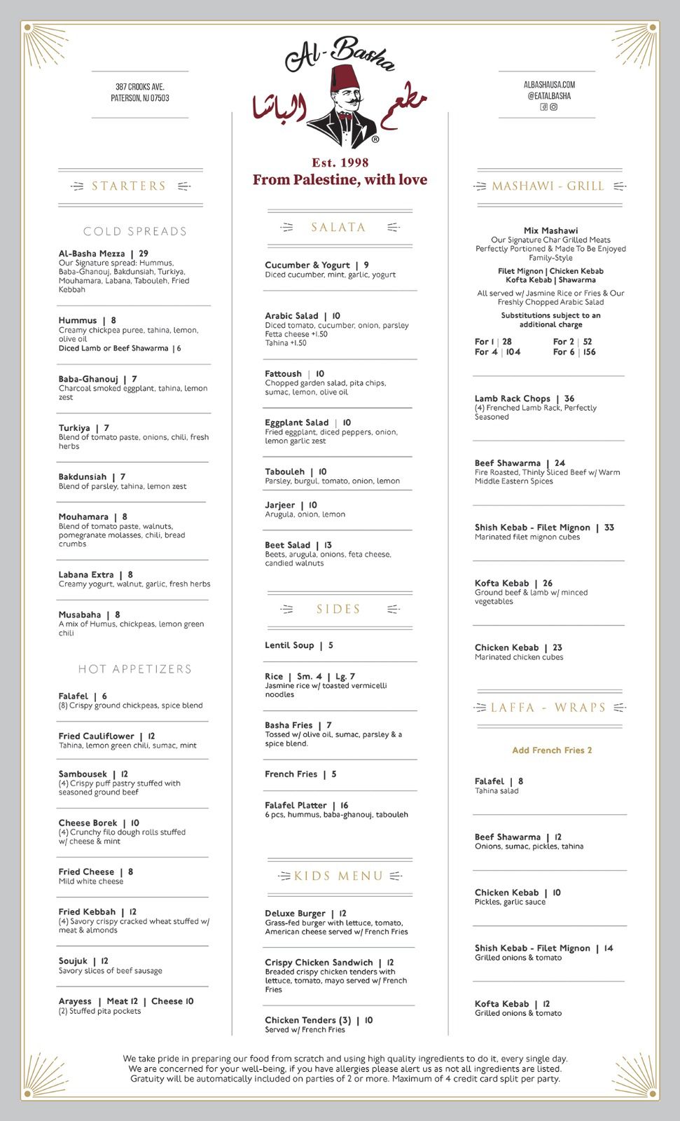 Al Basha Restaurant Menu