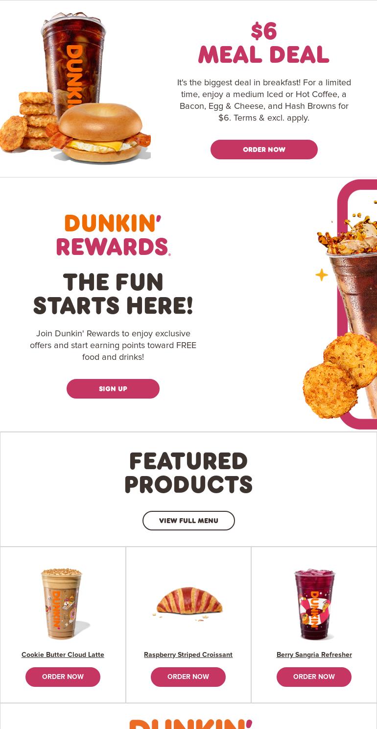 Dunkin' Menu