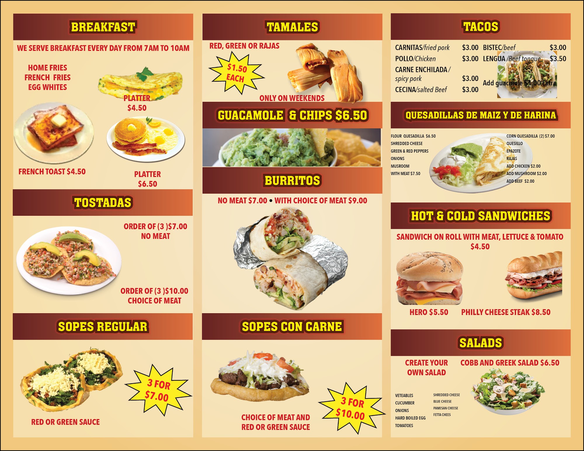 Cholula Gourmet Deli Menu