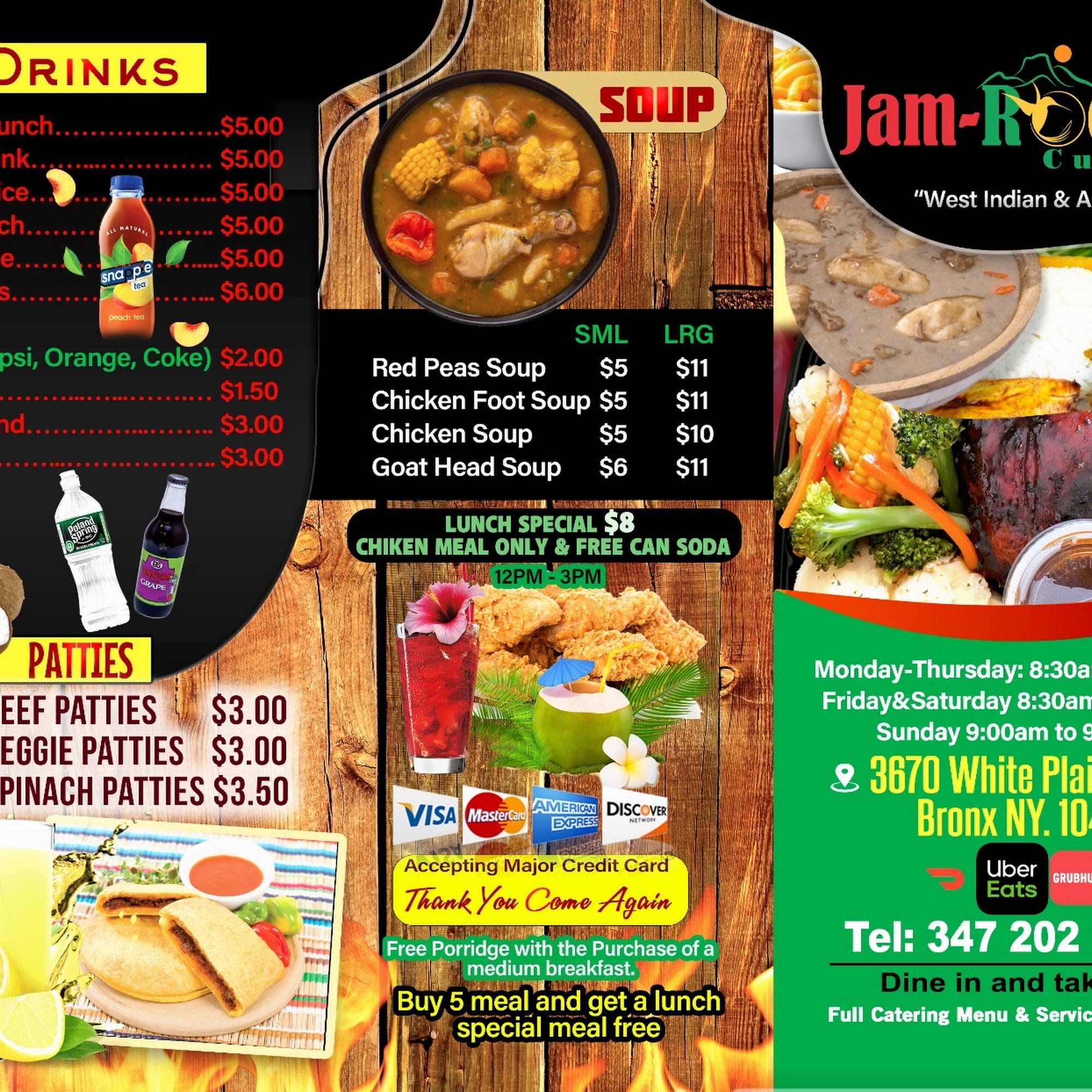 Jam-Rock Cuisine Corporation Menu