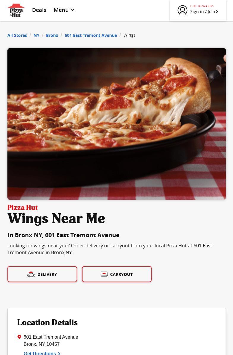 Pizza Hut Menu