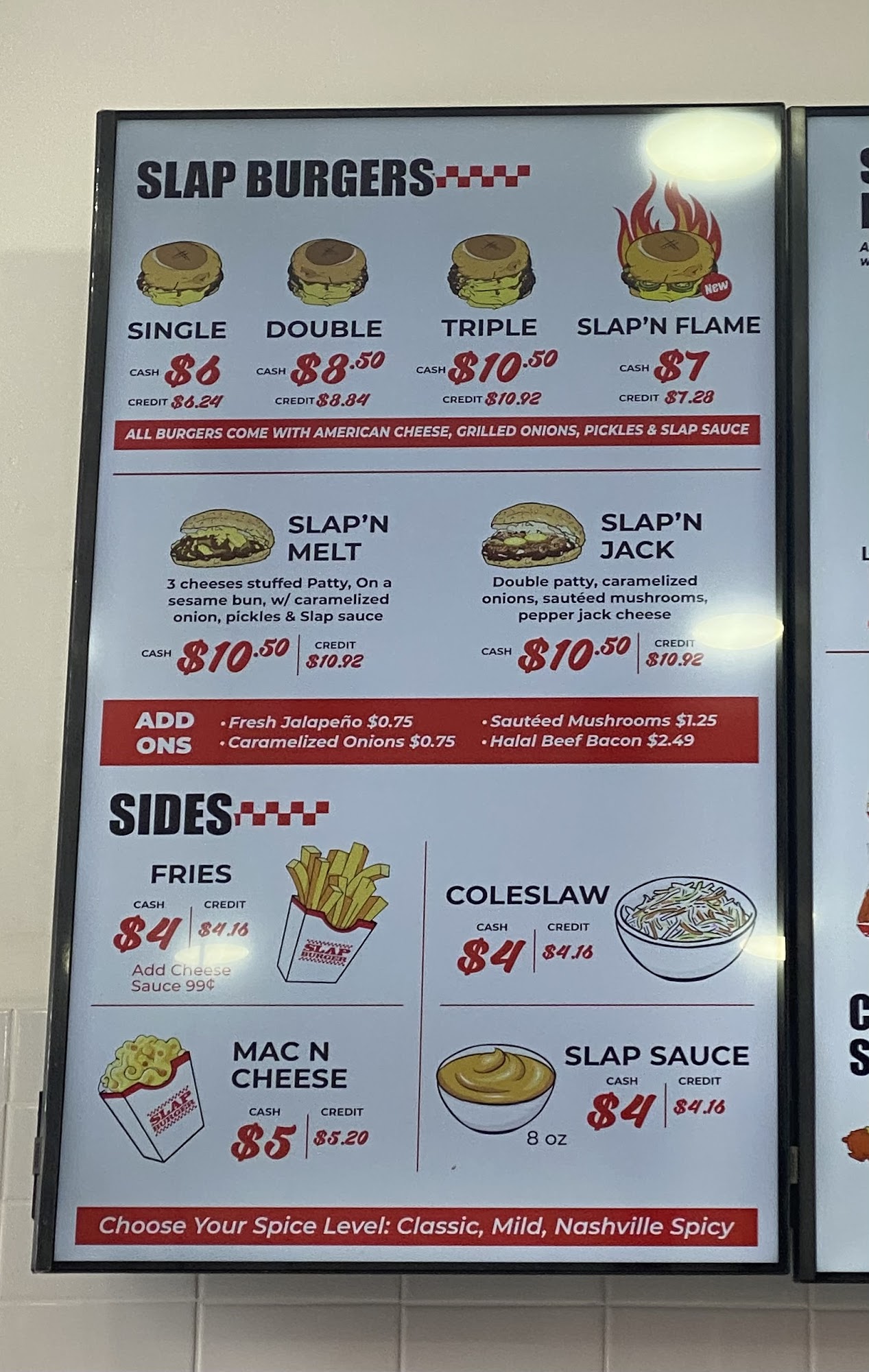 Slap Burger Bronx 161 Menu