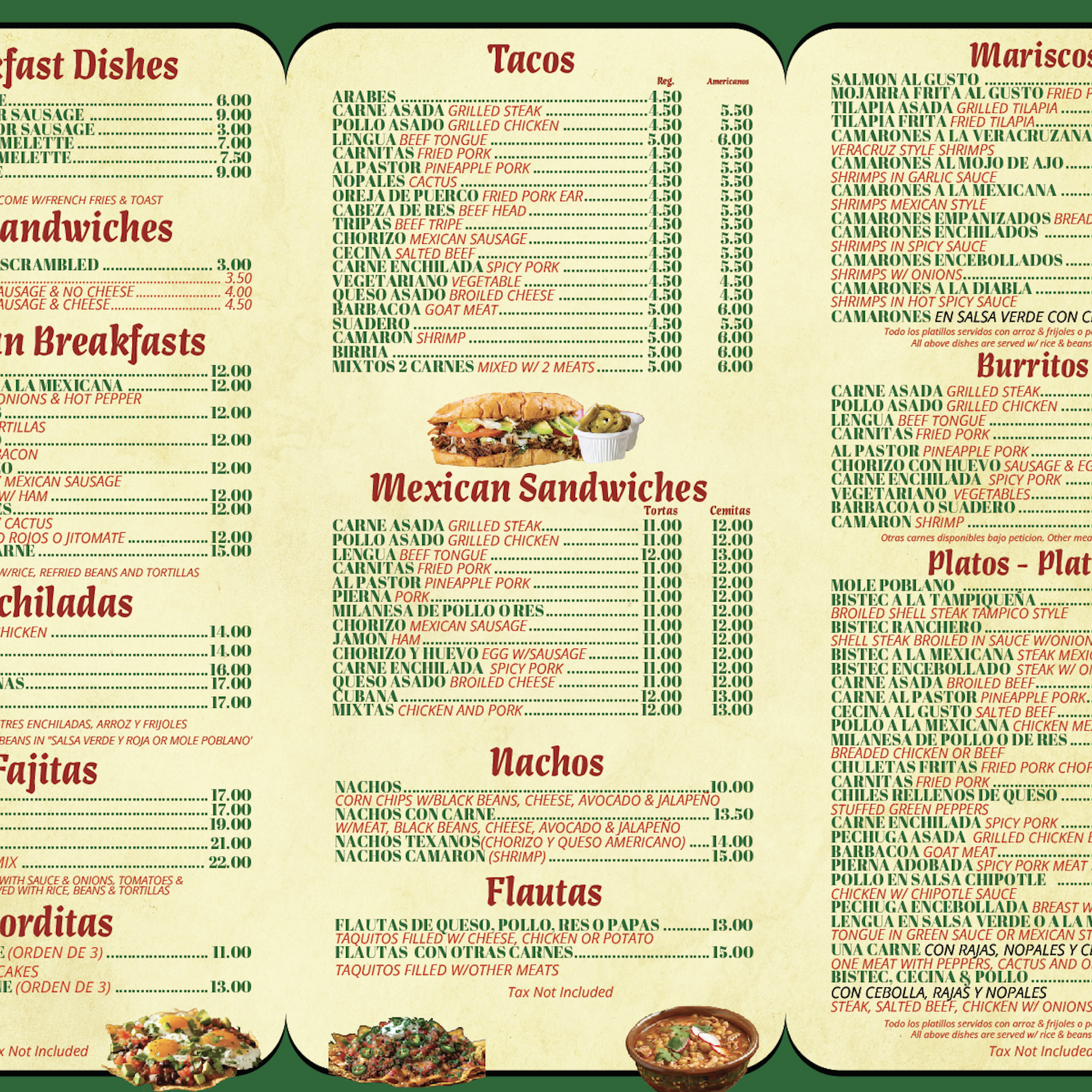 Taqueria Muñoz Menu