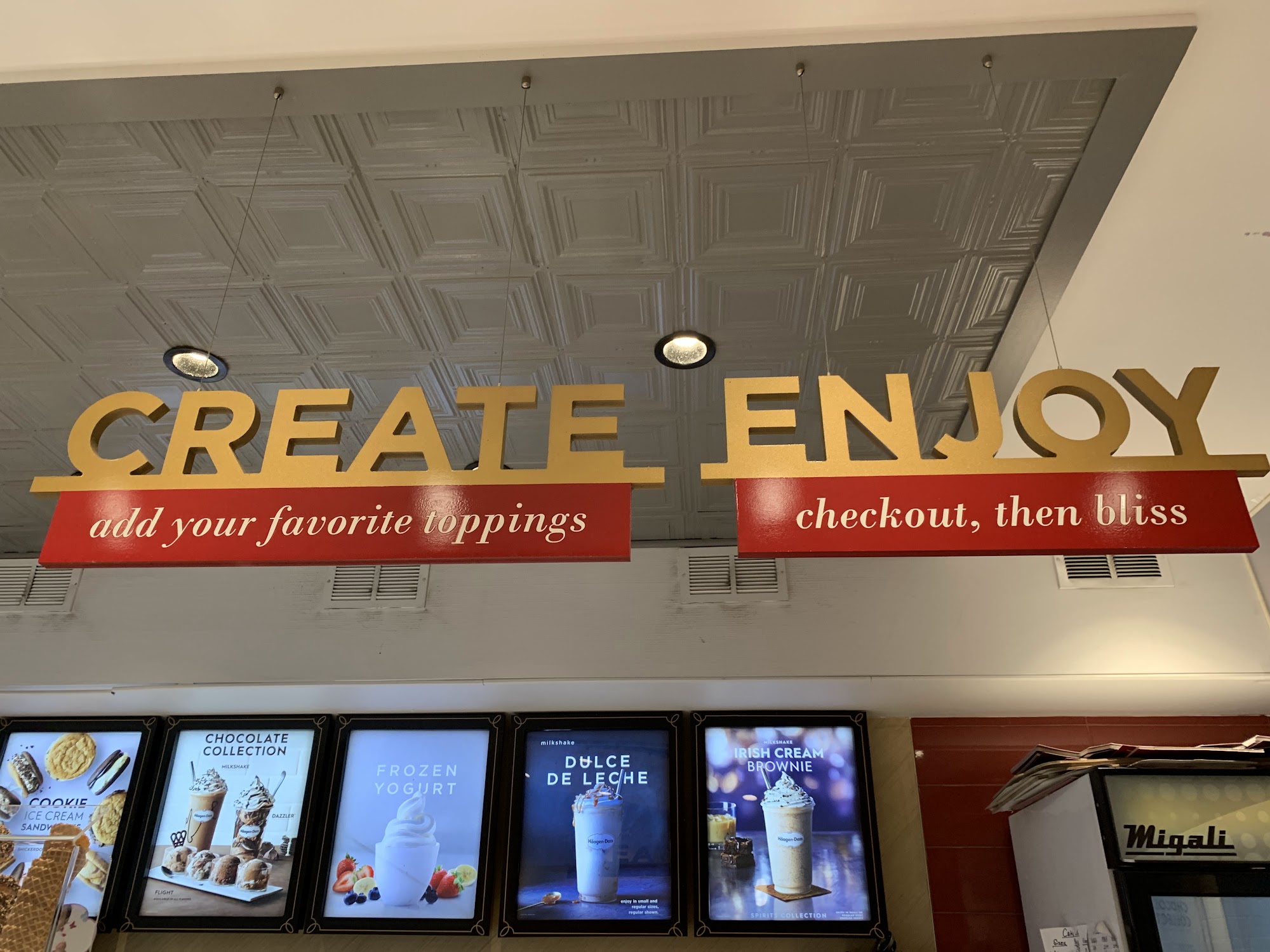 Häagen-Dazs Ice Cream Shop Menu