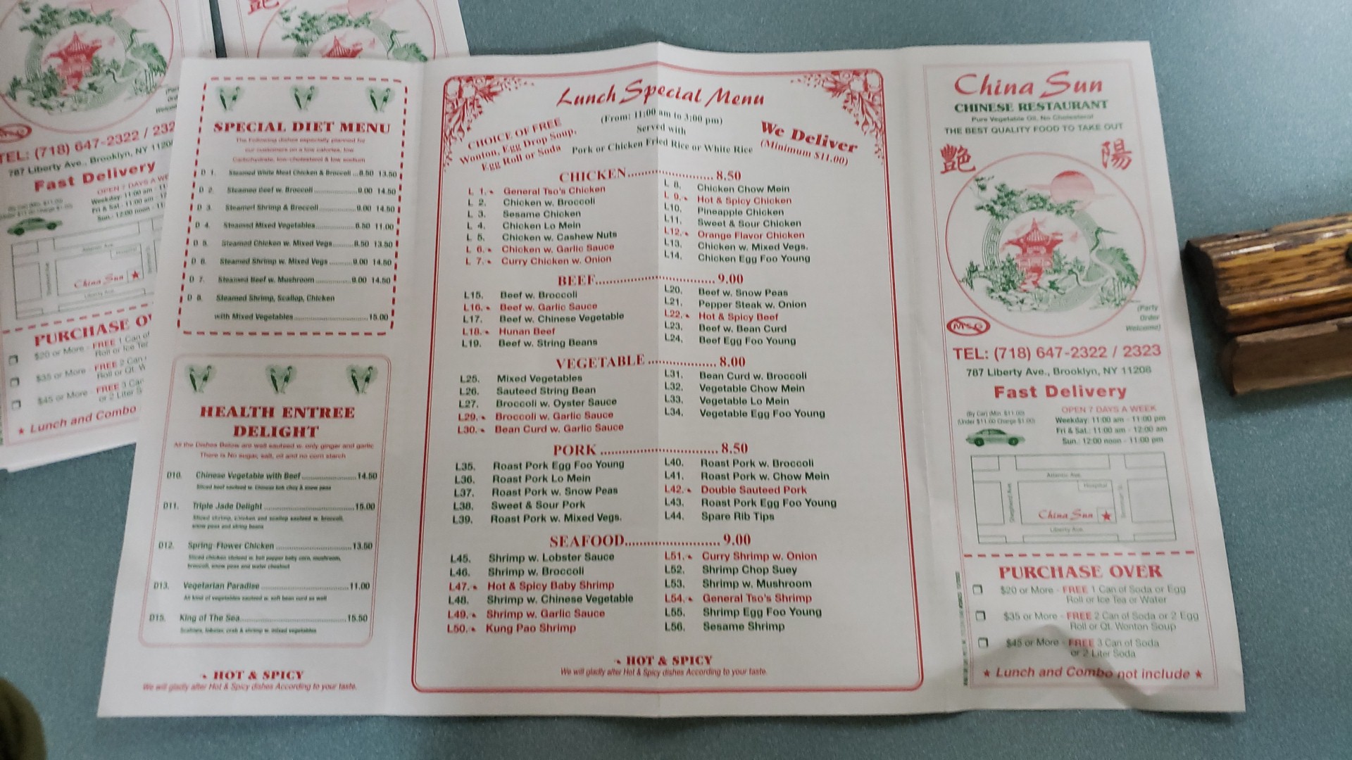 China Sun Menu
