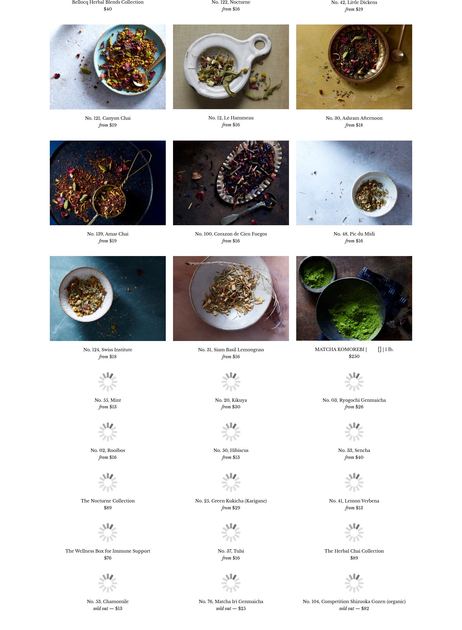 Bellocq Tea Atelier Menu