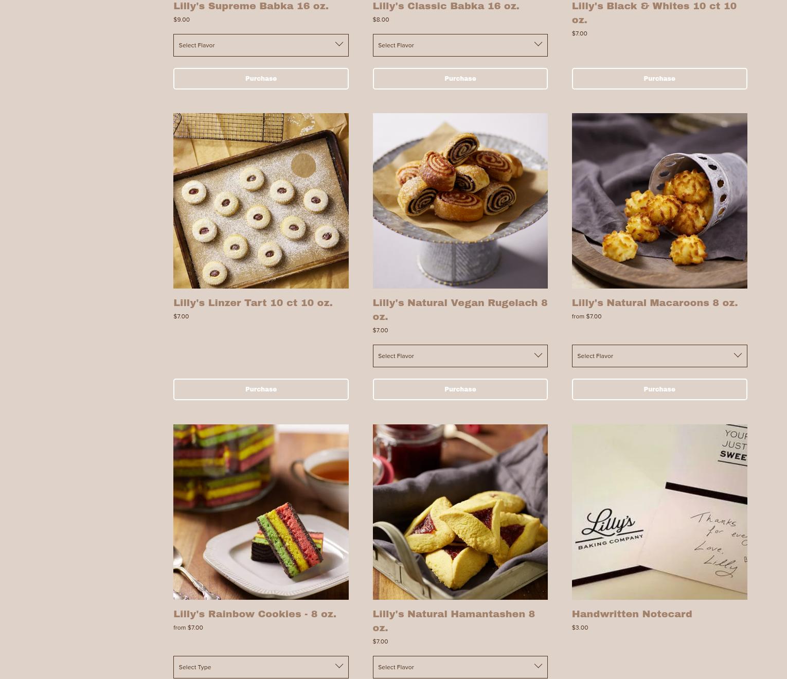 Lilly's Baking Company Menu