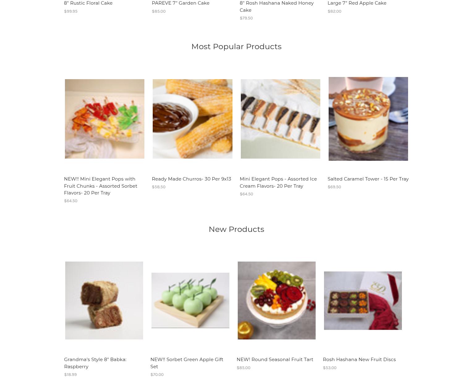 Elegant Desserts NY Menu