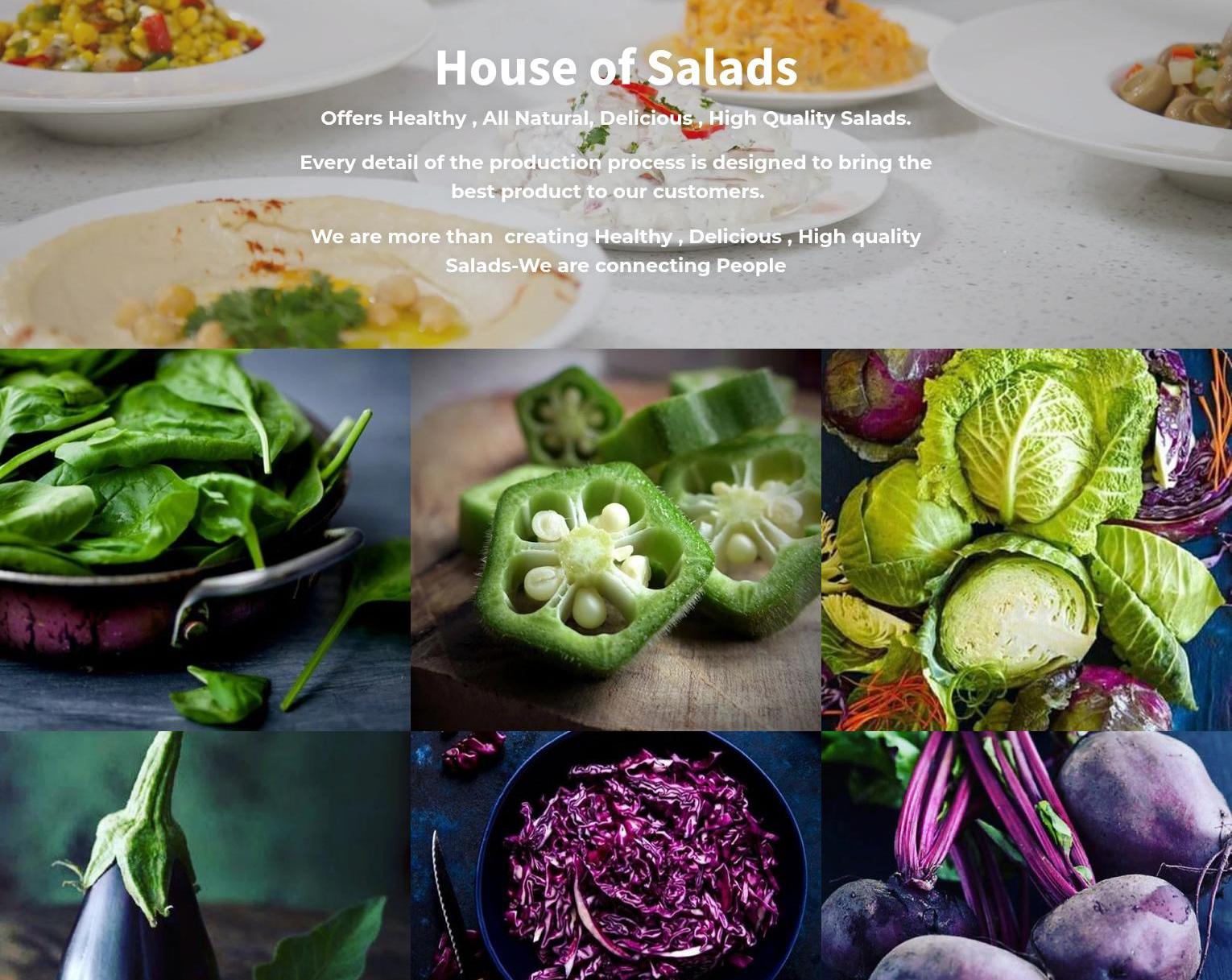 House Of Salads Menu