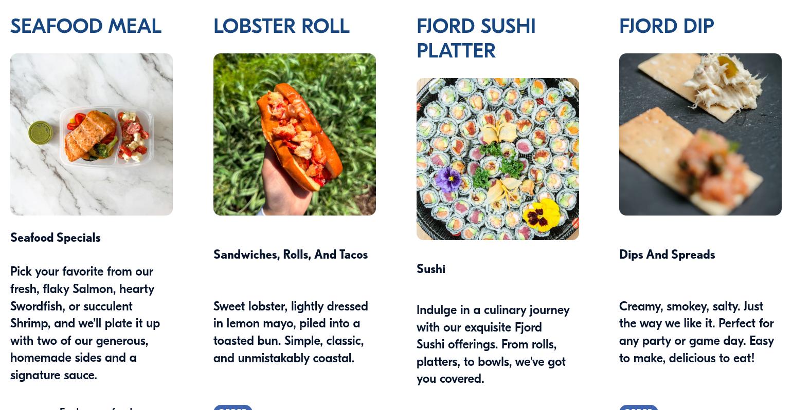 Fjord Fish Market Menu