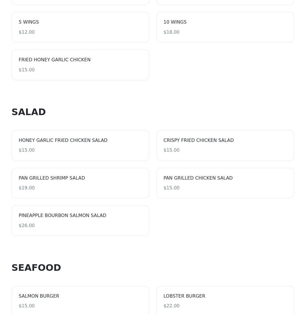 Divalicious savory cusine Menu