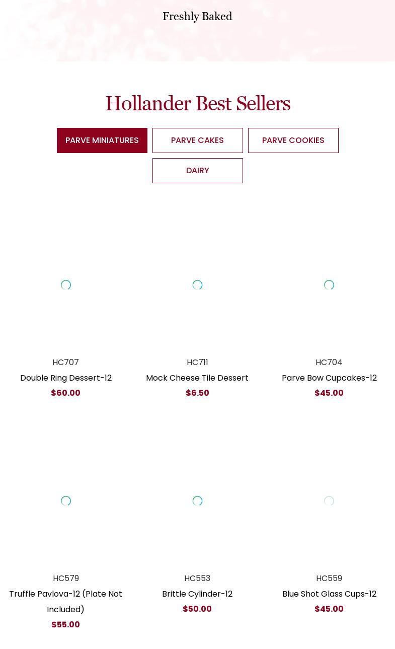 Hollanders Cakes Menu