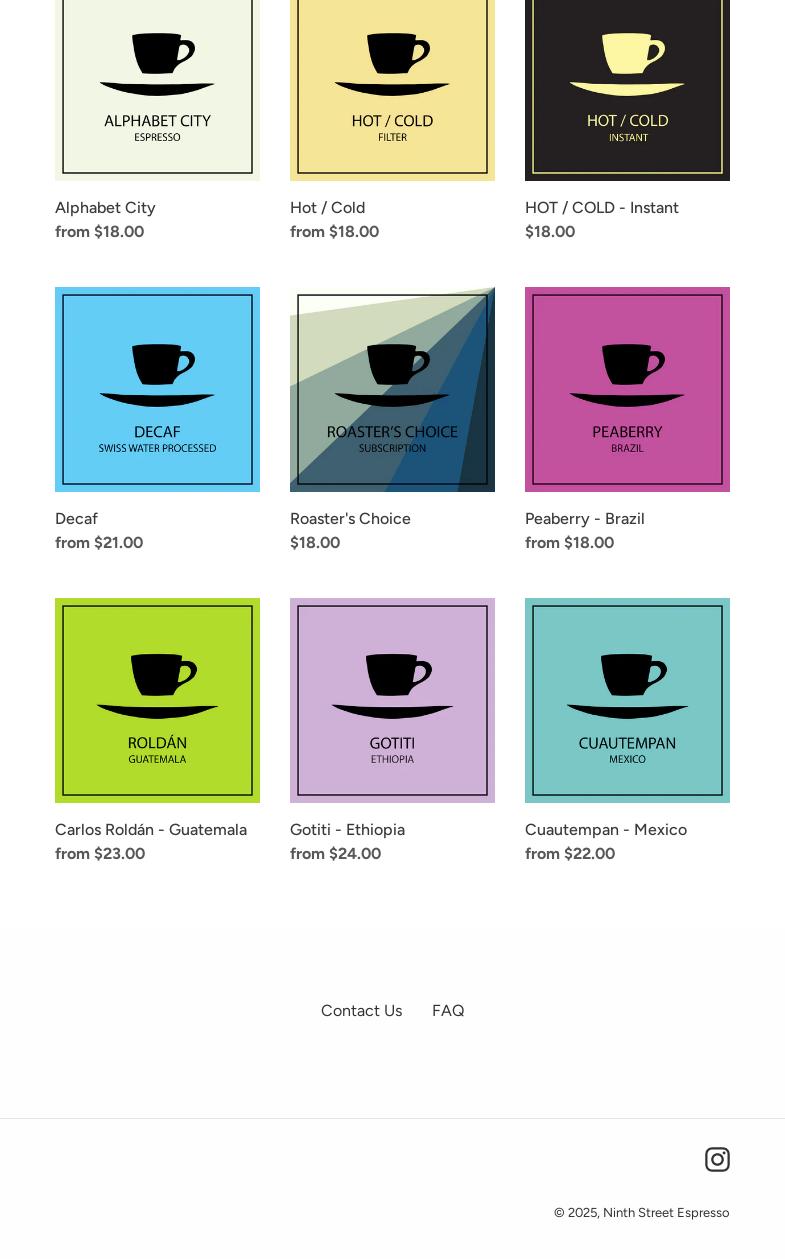 Ninth Street Espresso Menu