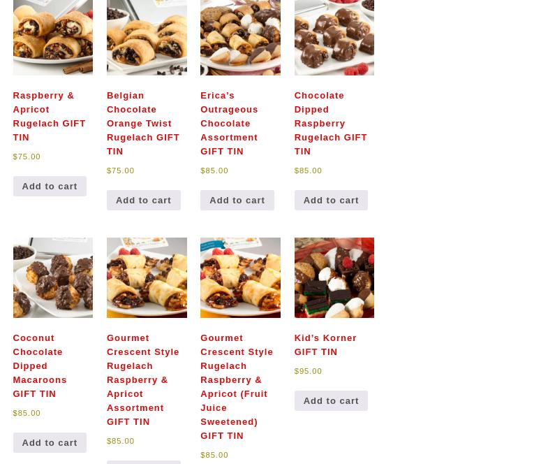 Ericas Rugelach & Baking Co Menu