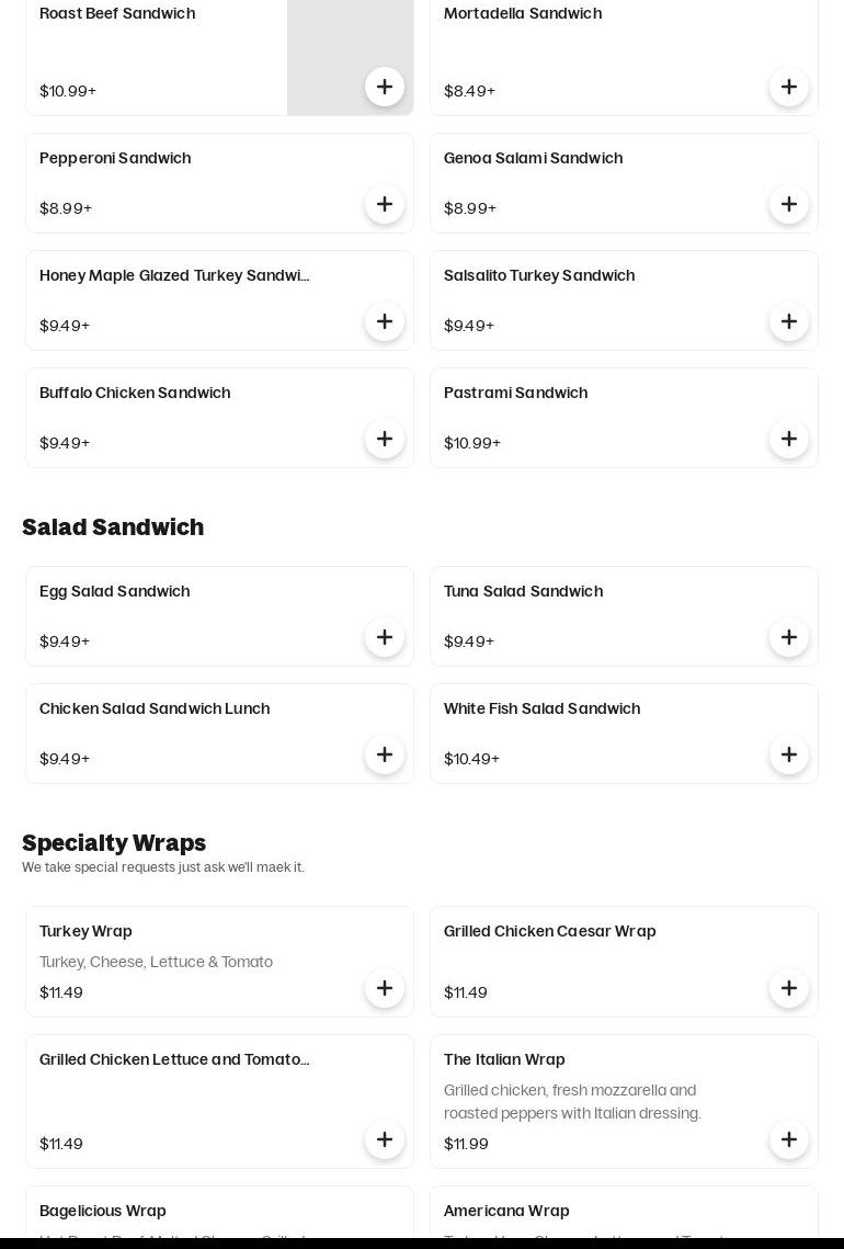 13th Avenue Bagels Inc Menu