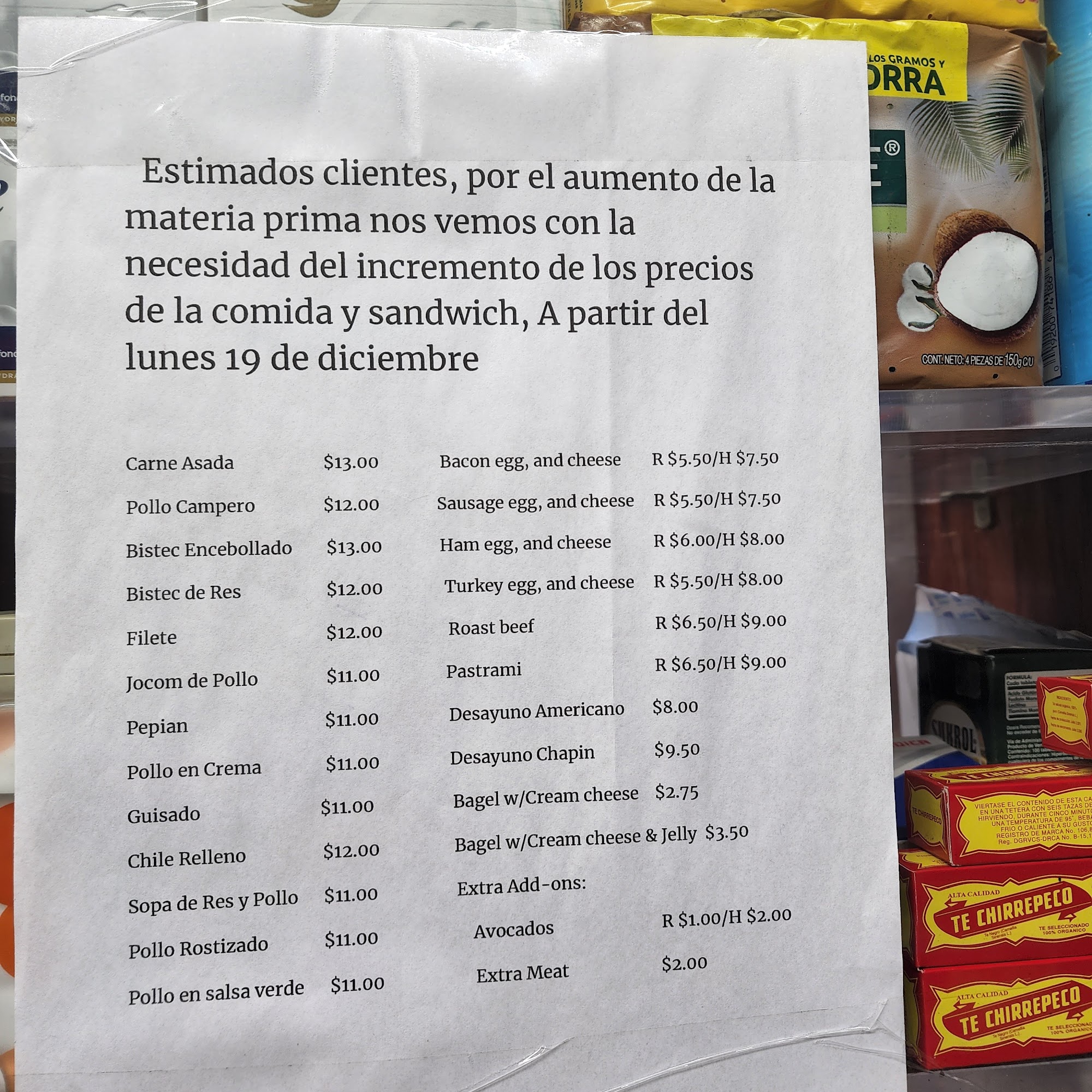 Shadai Deli & Grocery Menu