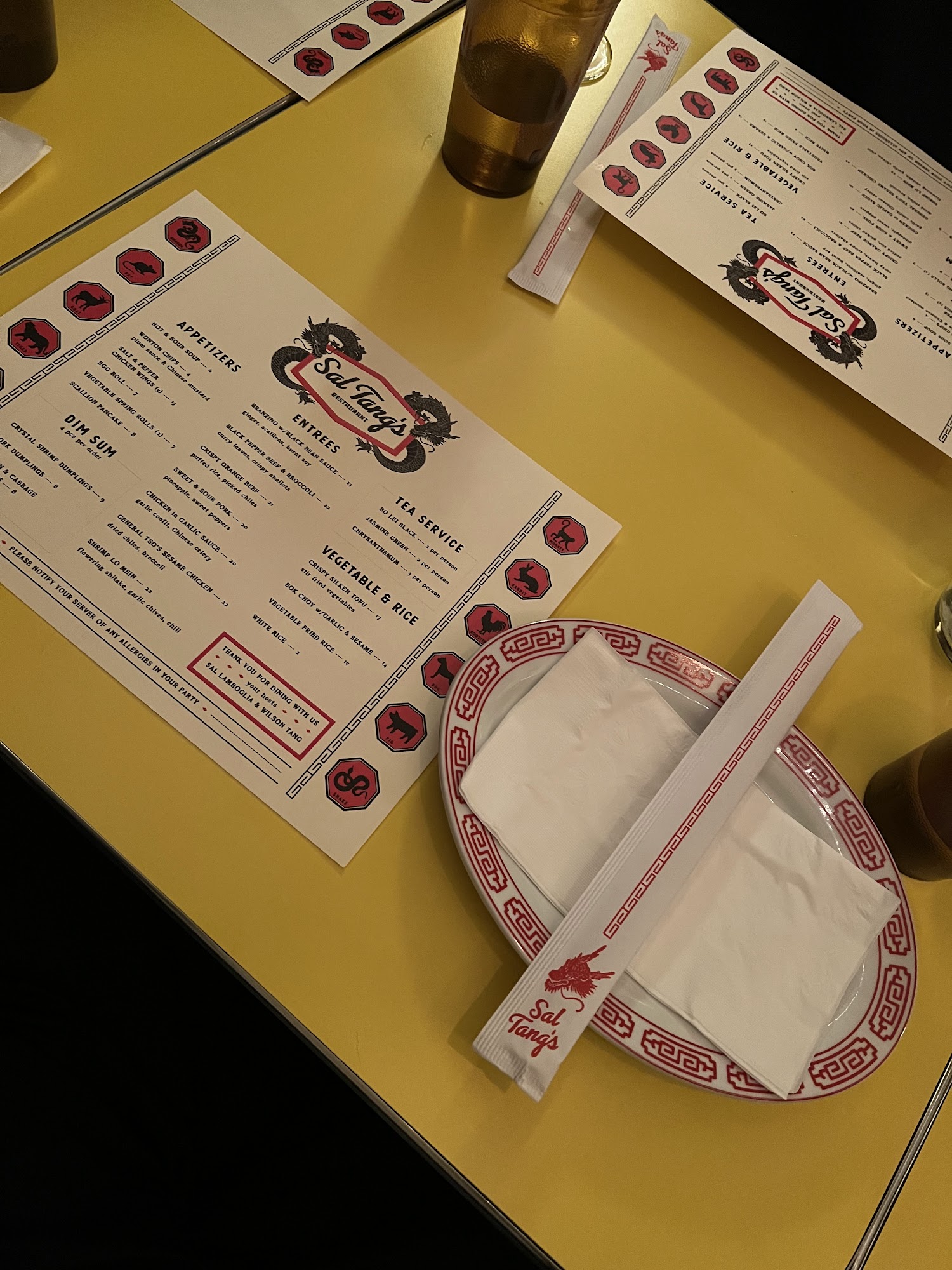 Sal Tang's Menu
