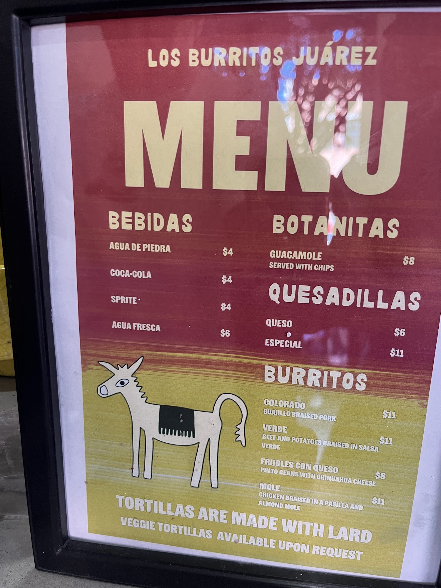 Los Burritos Juarez Menu