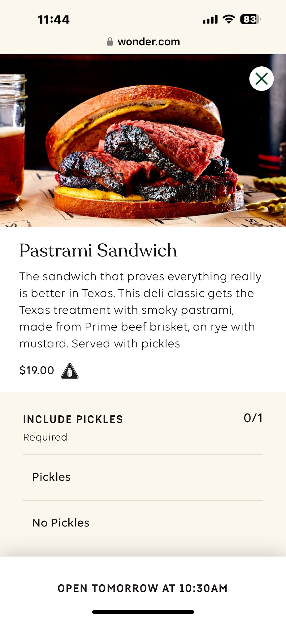 Wonder Park Slope Menu