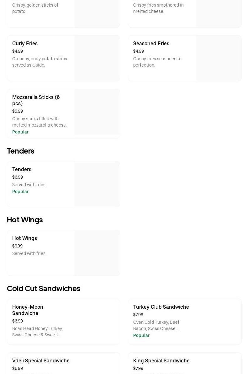 V Convenience Deli & Grill Menu