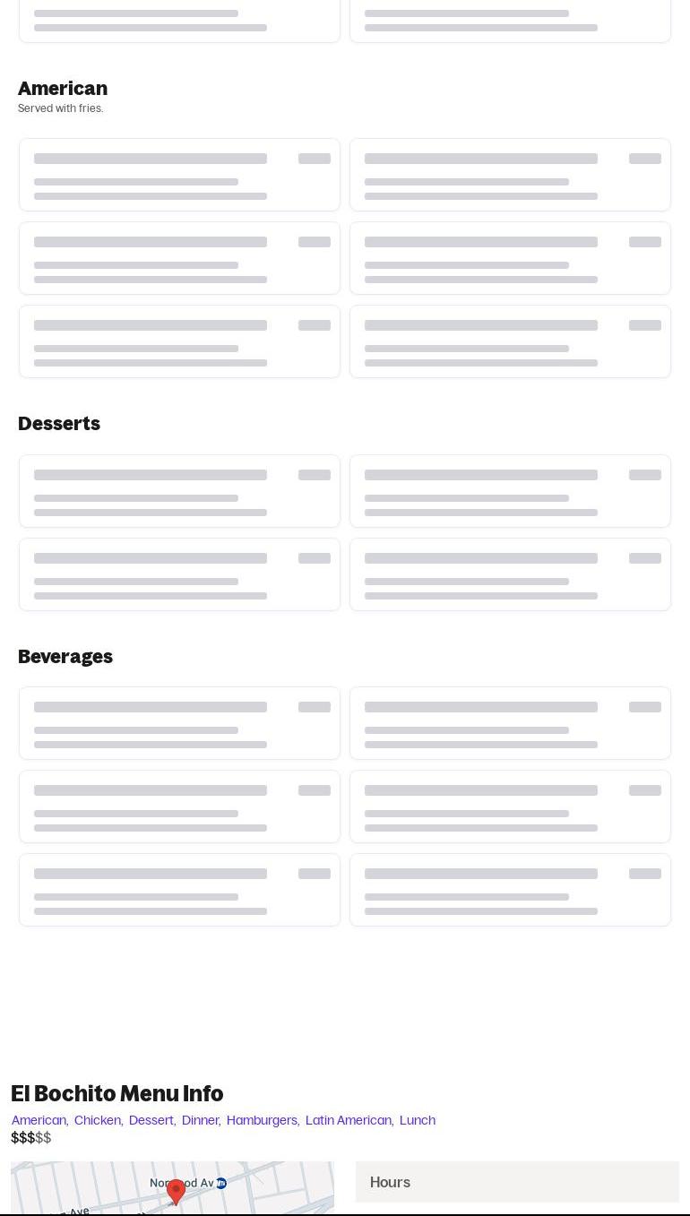 El Bochito Menu