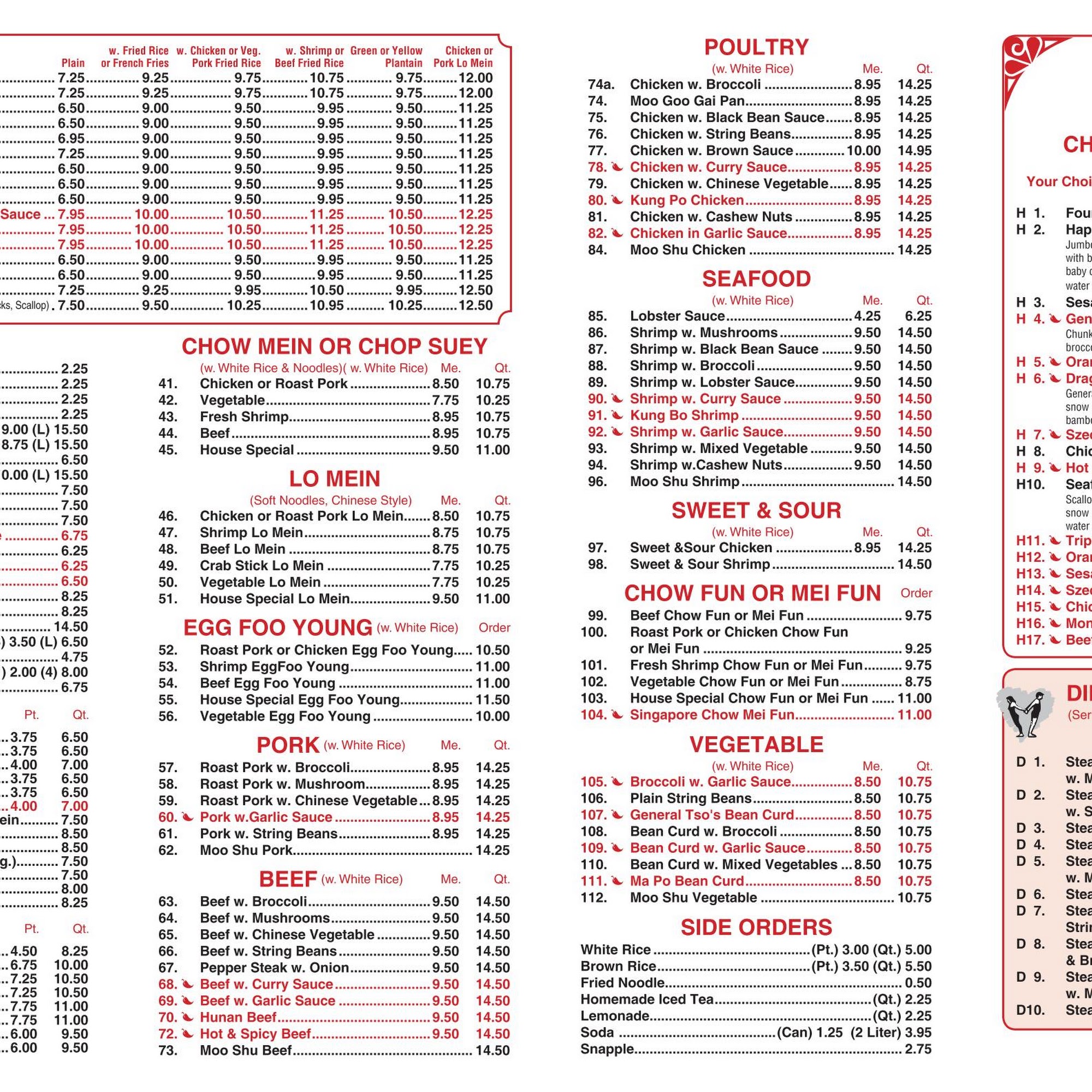New Empire Menu
