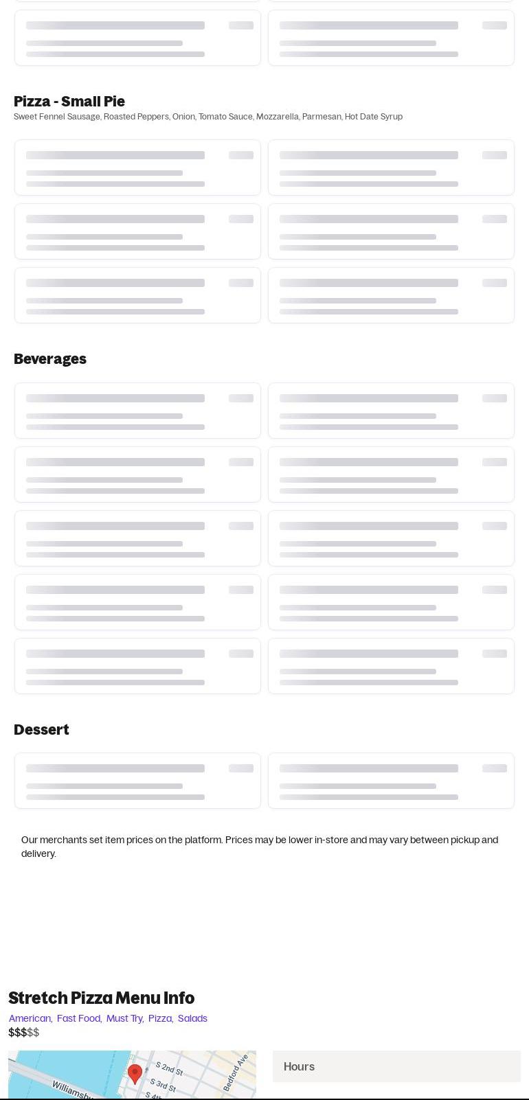 Stretch Pizza Menu