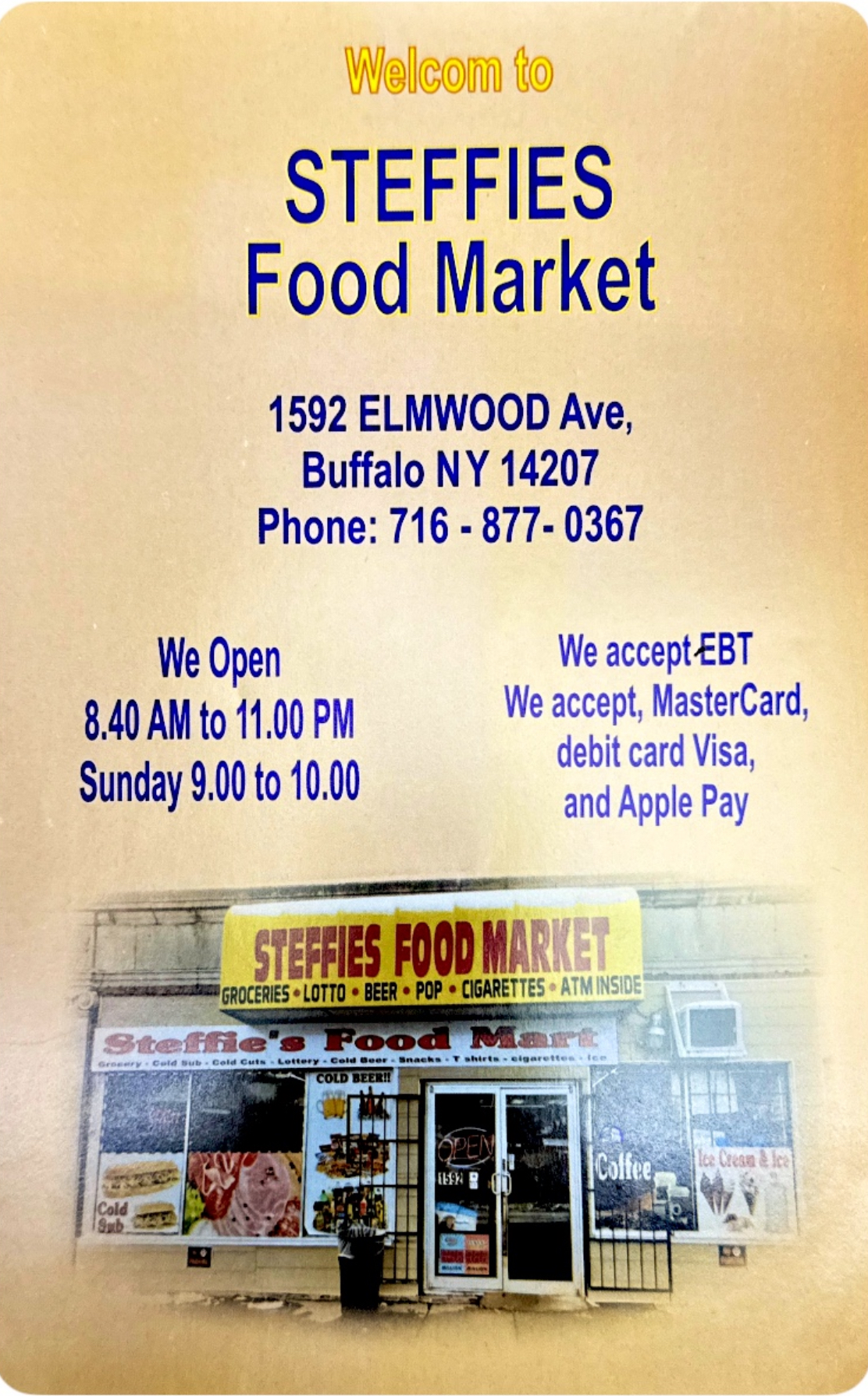 Steffie's Food Mart Menu