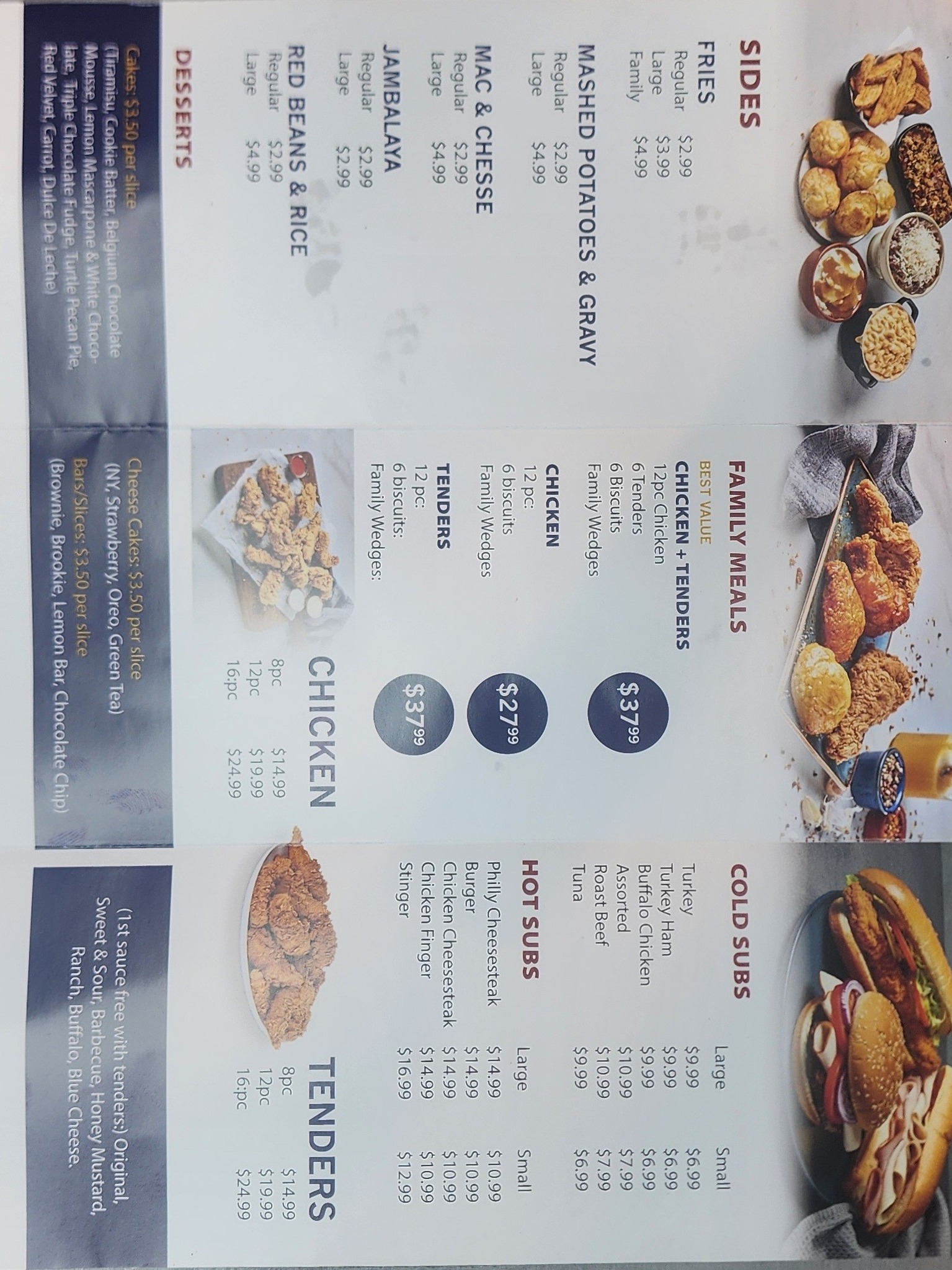 Krispy Krunchy Chicken Menu