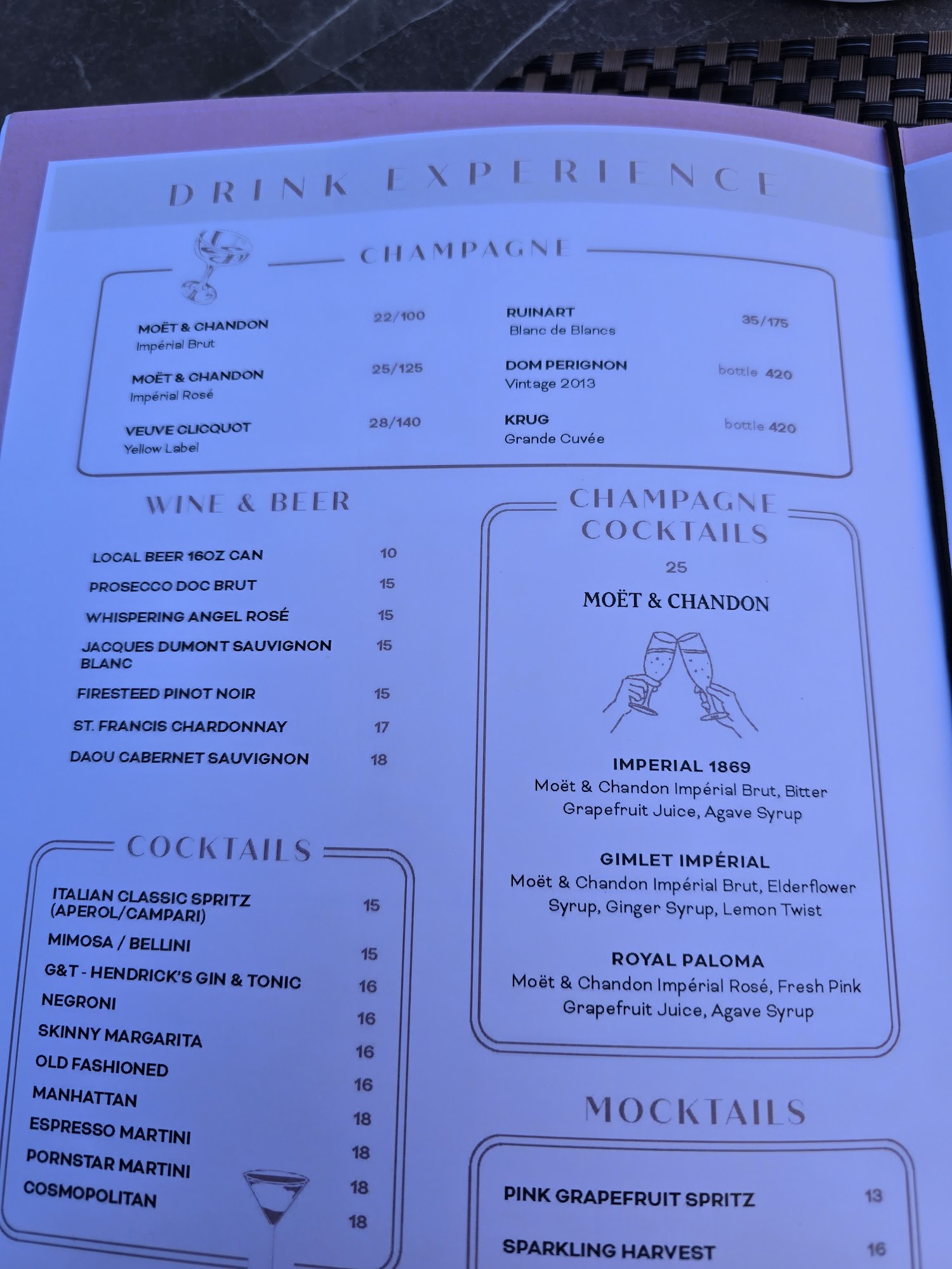 Bollicine & Co. Champagne Bar Menu