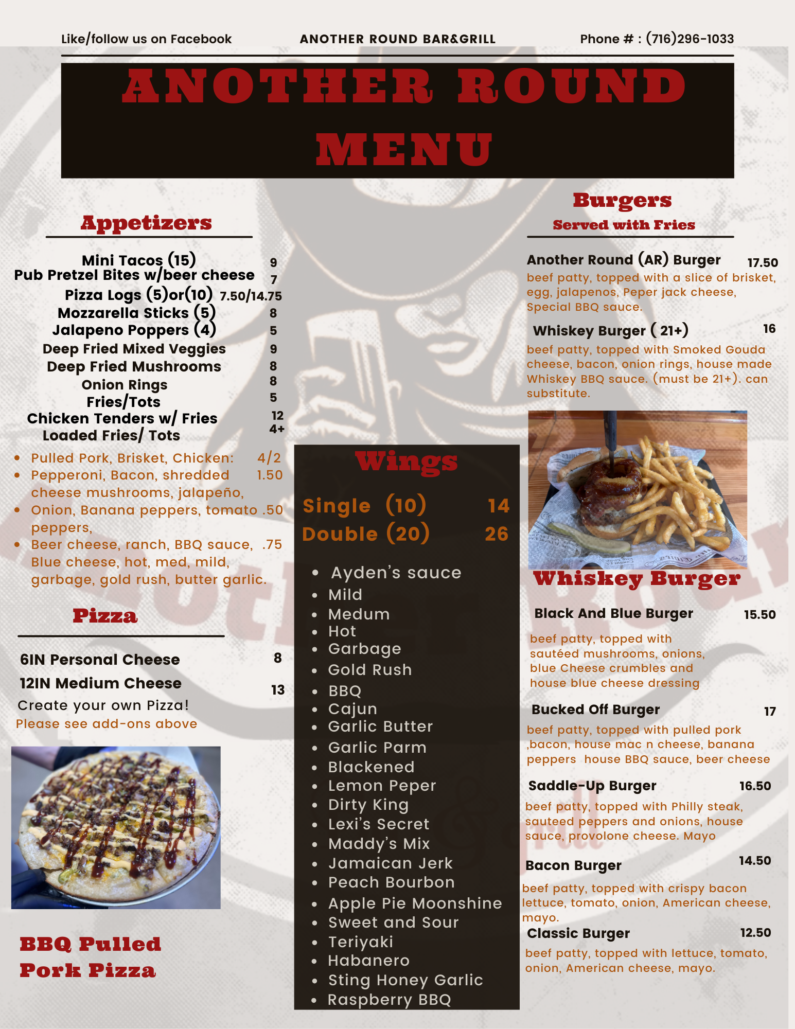 Another Round bar&grill Menu