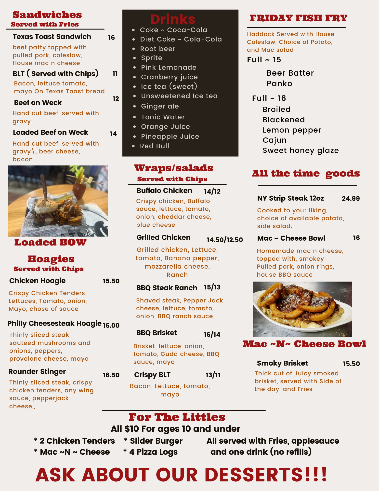 Another Round bar&grill Menu