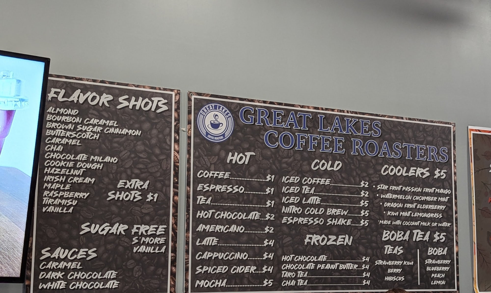 Great Lakes Coffee Roasters Menu
