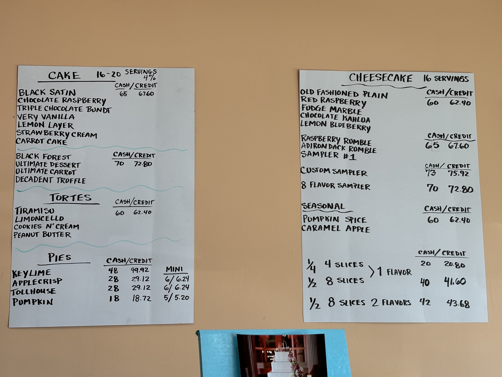 J&S Watkins Desserts Menu