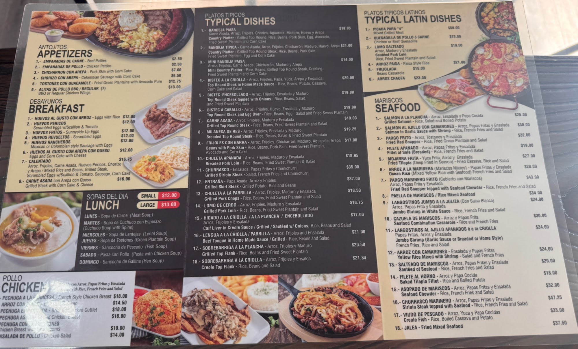 Juliza's Colombian & Latin Fusion Menu