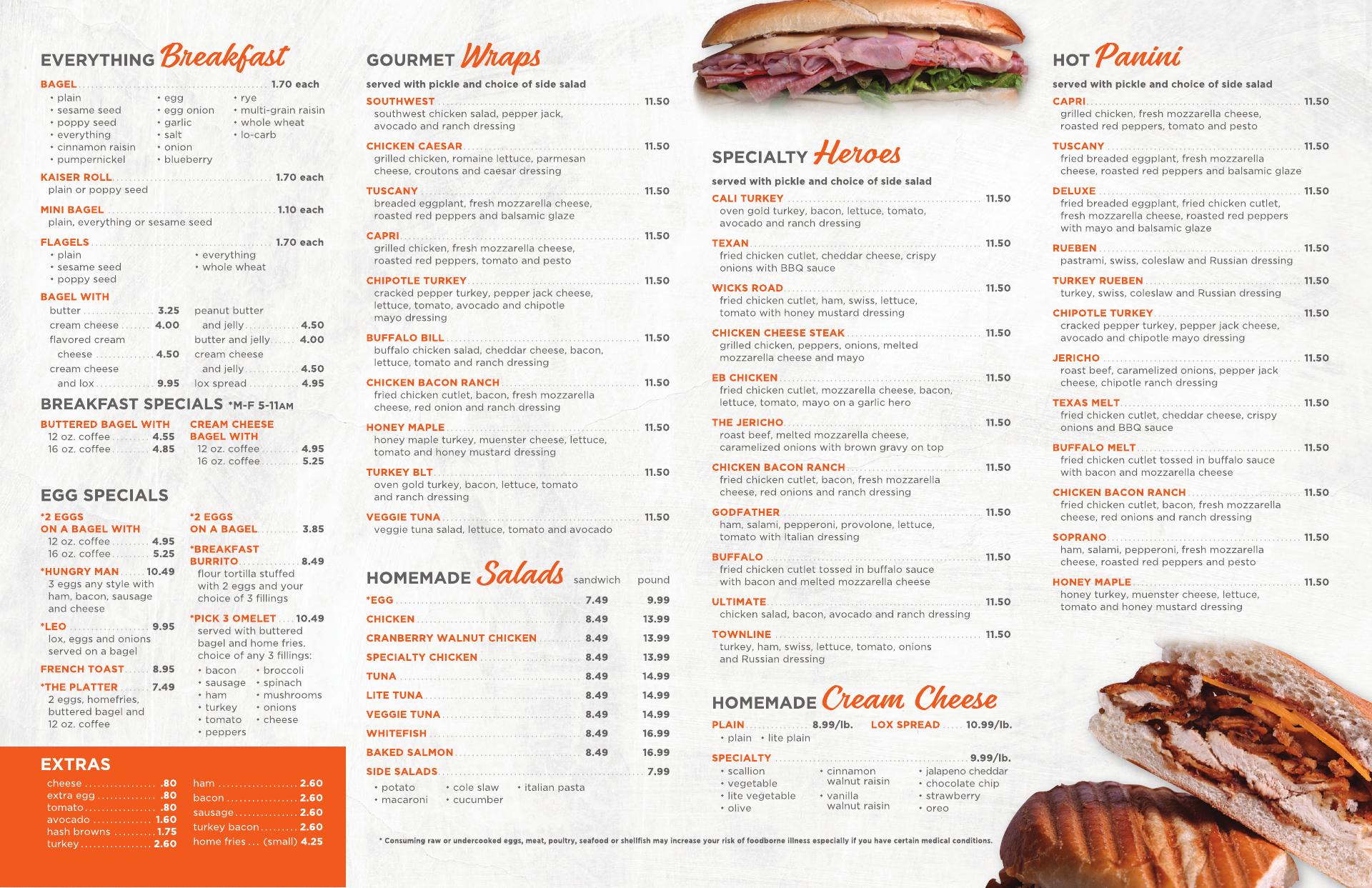 Everything Bagel Menu