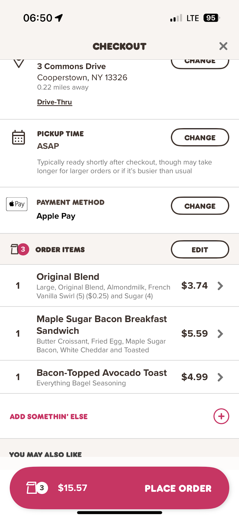 Dunkin' Menu