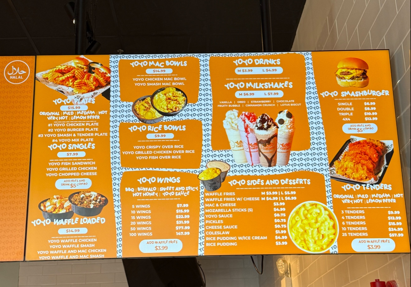 YoYo Chicken Menu