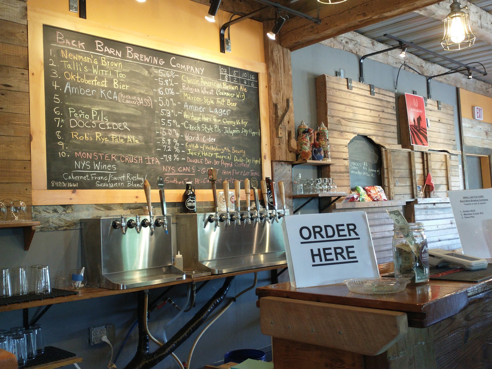 Back Barn Brewing Company Menu