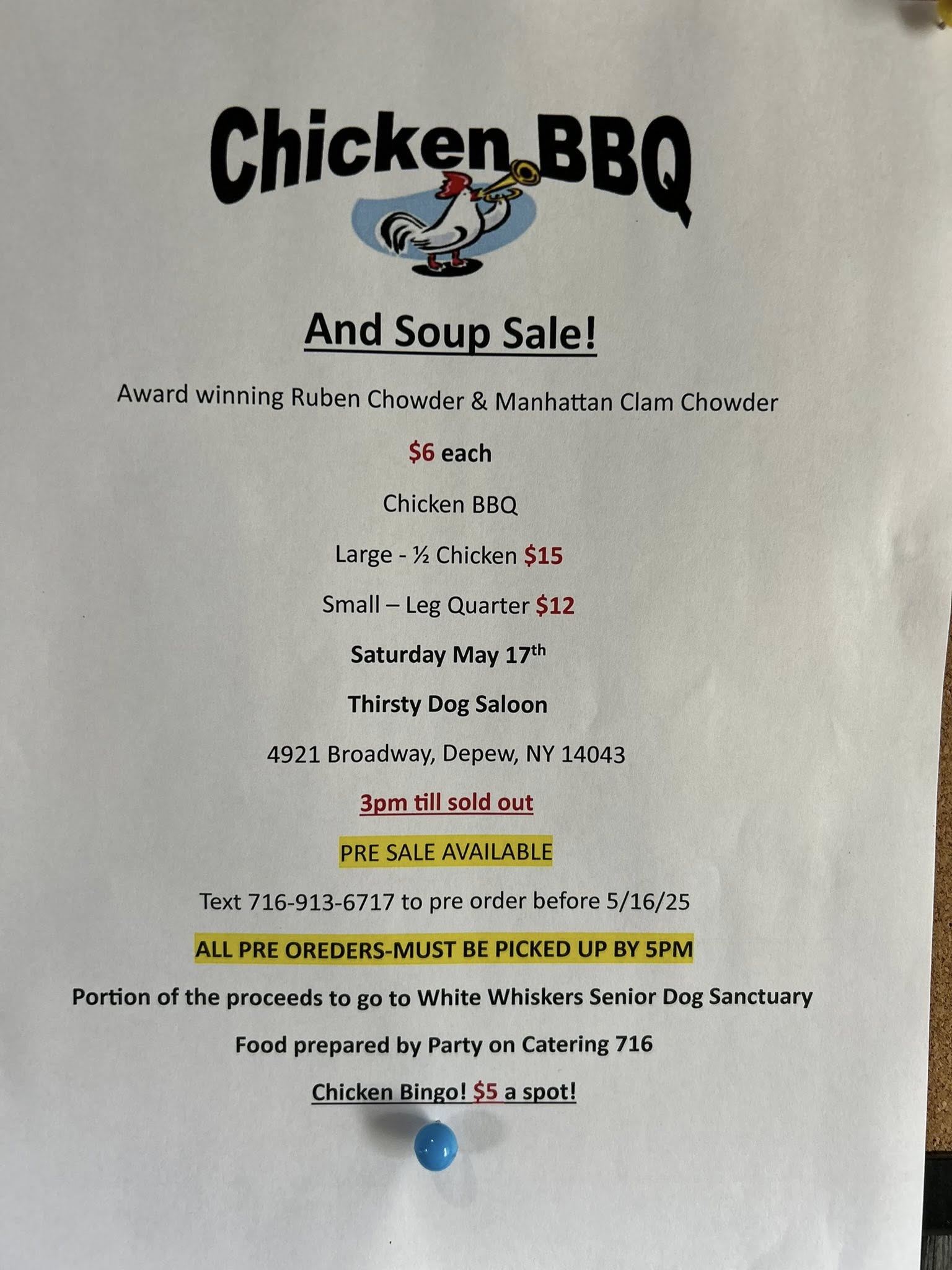 Thirsty Dog Saloon Menu