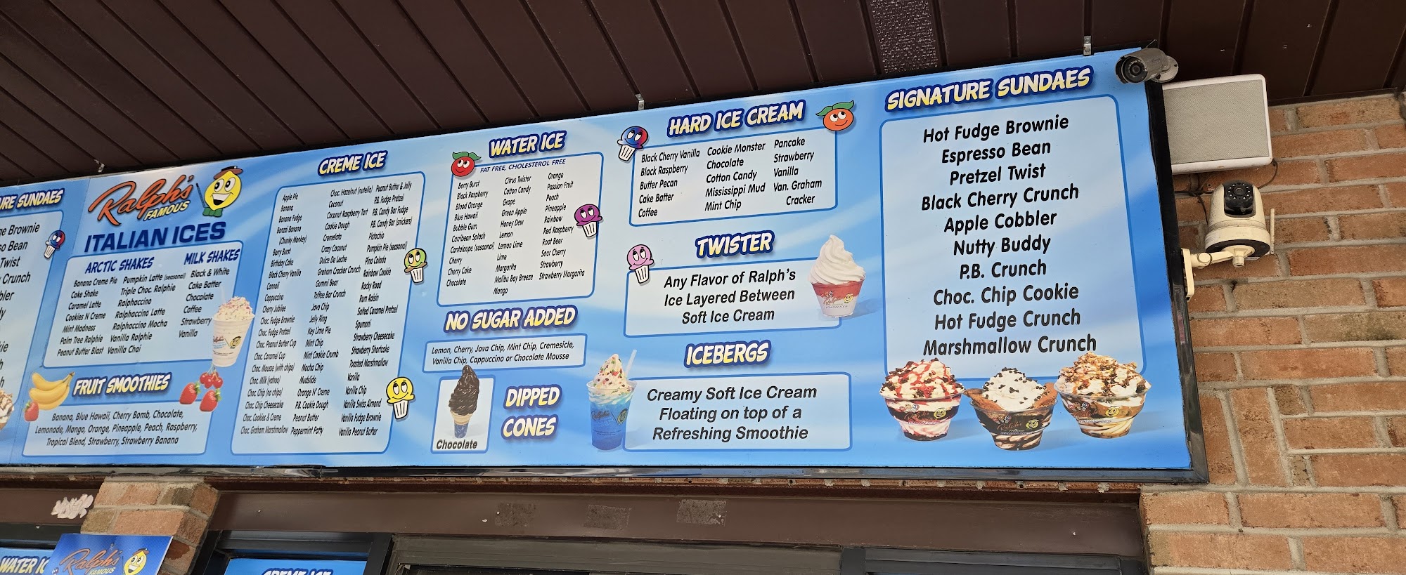 Ralphs Famous Italian Ices Menu