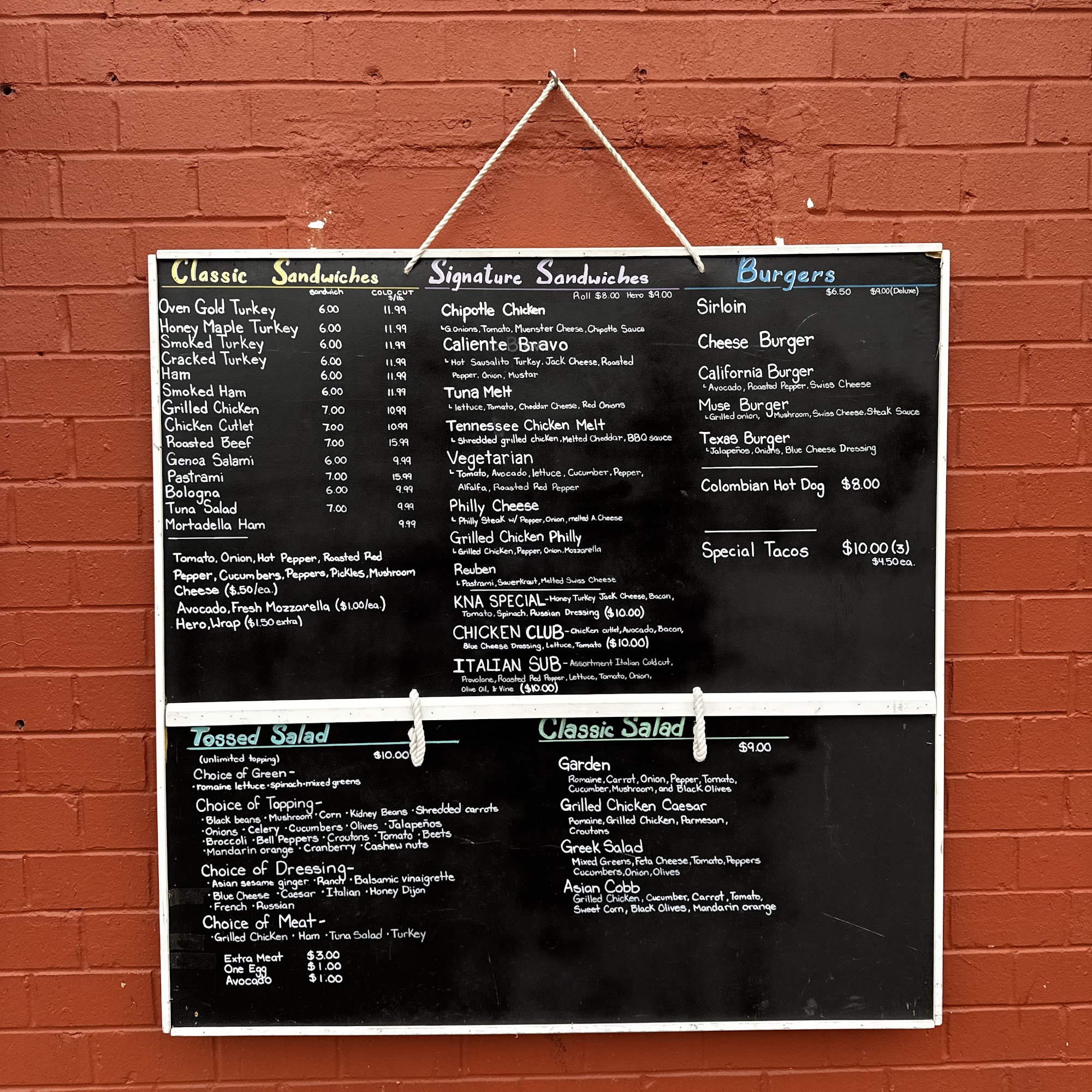 KNA Deli Menu