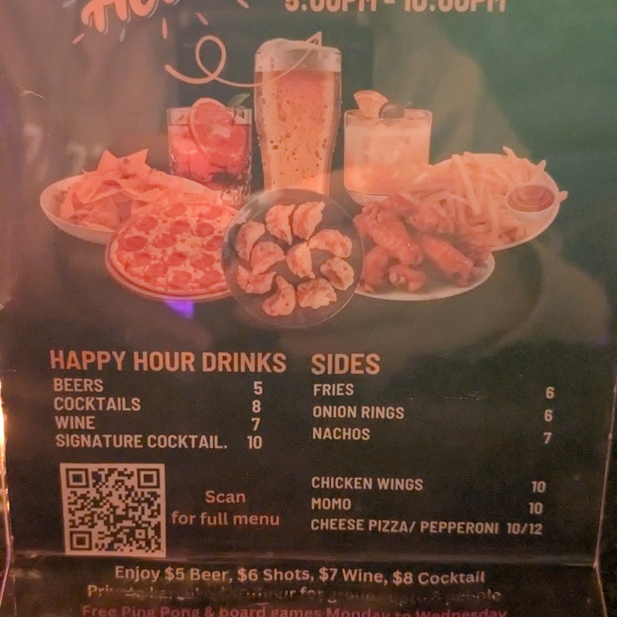 Uptop New York Menu